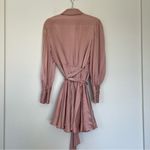 Zimmermann  Silk Wrap V-Neck Mini Dress in Blush Pink Photo 2