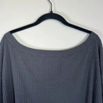 American Eagle  Womens Waffle Knit Tunic Top Gray Long Sleeve Oversized Sz Medium Photo 2