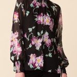 A.L.C. Venetia Silk Top in Black/Purple Size 2 Photo 0