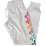 Victoria's Secret  Pink White Rainbow Spell Out Joggers Sz XS Photo 4