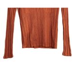 ZARA Crochet Ribbed Long Sleeve Round Neck Sweater See Through L Burnt Orange Photo 9