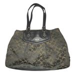 Coach  Y2K Ashley Black + Gray Signature Shoulder Bag Tote Purse Leather + Canvas Photo 0