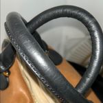 Audrey Brooke Brown and Black Satchel with Gold Accents Photo 6