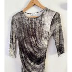 Helmut Lang  Nova Ruched Jersey Dress Size Small Pullover Slimming 3/4 Sleeve USA Photo 4