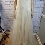 NWT Elegant IZIDRESS Cream Beaded Evening Gown/Bridal/Wedding Dress Photo 2