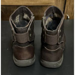 Skechers ‎ Natty Brown Leather Ruched Front Pleat Platform Ankle Boots Size 9 Photo 3