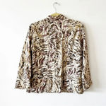 Chico's Animal Print Jean Jacket Size 1 (S) Cotton Denim Gray Brown Pink Spring Photo 1