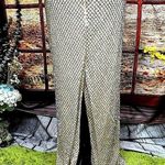 Mac Duggal  Beaded Butterfly Sleeve Column Gown - Nude Silver - size 8 Photo 9