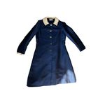 Vintage 1960s Adele Simpson for Hovland Swanson Navy Blue Coat Dress Size 10 Photo 3