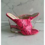 LEMONADE Cotton Candy Snake Pront Lucite Wedges Sandals Size 6.5 Pink Photo 1