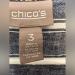 Chico's  3 Lavish Linen Striped Vest Size XL / 16 Blue White Sleeveless NWOT Photo 3