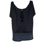 Old Navy Active Women's Lā Go Dry Athletic Tee Black Keyhold Back Relaxed Fit Photo 2