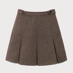 RIHOAS Brown Striped Pleated Mini Skirt Size M Photo 7