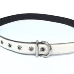 L Genuine Leather Solid Brass Accessories Belt White Photo 0