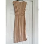 WAYF  Sand Midi Dress Crew Neck Sleeveless w/Shoulder Pads Elastic Waist Womens L Photo 1