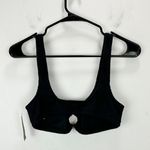 J.Crew Claudia O Ring Scrunchie Bikini Top Padded Stretch Black CI242 Small NWT Photo 8