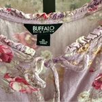 Buffalo David Bitton Feminine Fairy Crinkled Flowy Henley Oversized Soft Girl Pastel Purple Pink XL Photo 7