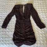 ZARA Black Shoulder Padded Ruched Multi Hearts Dress Photo 3