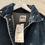 ZARA NWT Dark Wash Denim Trench Coat Photo 6
