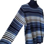 Carolyn Taylor Essential Stripes Blue White Cotton Long Sleeves Cozy Warm S Photo 7