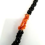 Black onyx beaded and coral long twisted necklace Photo 8
