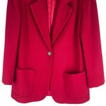 Lands' End  Wool Cashmere Blend One Button Blazer Jacket Red SIze 10 Photo 4