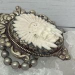 Indian Chief Carved Bone Skull Necklace 20” Chain Photo 9