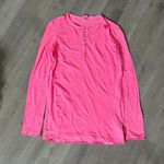 Diesel  Women's Pink t-shirt cotton, comfy, long sleeve, buttons, XL Sequin Heart Photo 0
