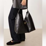 ASOS  - NWT faux leather black tote bag with gold lock detail Photo 1