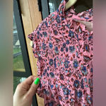 Boden floral Sleeveless Smocked Mini Dress ruffles Formica Oriental Meadow 12R Pink Size 12 Photo 6