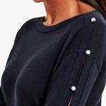 Talbots | Pearl Embellished Boatneck Sweater Black Peals Open Sleeve | Medium Photo 1