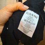 Ganni Black Metallic Baxter Wrap Top Photo 4