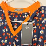 Callaway  Navy Floral Top with Orange Trim golf dress NWT XL Photo 1