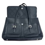 Longchamp Vintage Leather Shoulder Tote Bag Black Pockets Classic Heritage Photo 3