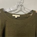 Lovestitch Olive Green sweater Stars On Sleeves Size Large Fuzzy Round Neck Photo 3