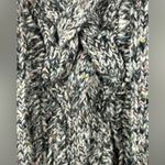 Aerie  Gray Chunky Knit XL Sweater Confetti Threads Lace-Up Pullover Photo 6