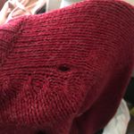 Burgundy and red wool acrylic sweater with a V Photo 3