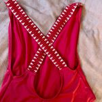 Topshop Chevron Trim Cross Back Swimsuit size 8 Photo 3