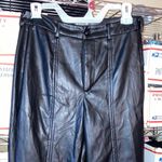 Pretty Little Thing Tall Black Faux Leather Split Hem Seam Detail Skinny Pants Women Size 6 Photo 2