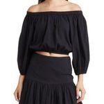 Circus by Sam Edelman Circus NY by Sam Edelman Peasant Crop Top XS Black Cottagecore Coquette NWOT Photo 1