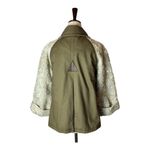 Anthropologie  Hei Hei Olive‎ Green Shimmer Sequin Sleeve Anorak Jacket Coat XS Photo 2
