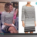 Eliza J  Black White Striped Dress Stripes Nautical Shift Pockets Chic Size 6 Photo 11