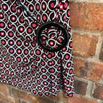 Notations  womens y2k wrap front cap sleeve blouse black/red petite medium Photo 2