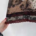 Desigual  Womens Lace Trimmed Print Mini Skirt Brown Viscose Size XL Photo 3