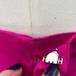 Vintage 80s Silk Pants Trousers High Rise Pleated Straight Leg Magenta Hot Pink Size 4P Photo 3