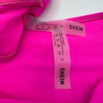 SheIn Hot Pink Scalloped Bandaeu Bikini Set Bathing Suit Small Strapless Photo 3