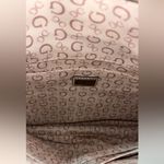 Guess  Rectangular Logo Brown Skinny Satchel Purse Handbag Photo 2