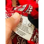 SEA Theodora Red Paisley Bandanna Print Tie Back Puff Sleeve Top Size Large Photo 8