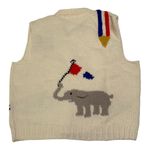 Vintage GOP political knit sweater small medium white republican hand president Photo 1