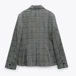ZARA NWT  BLOGGERS FAV CHECK TAILORED BLAZER GRAY ONE BUTTON Photo 5